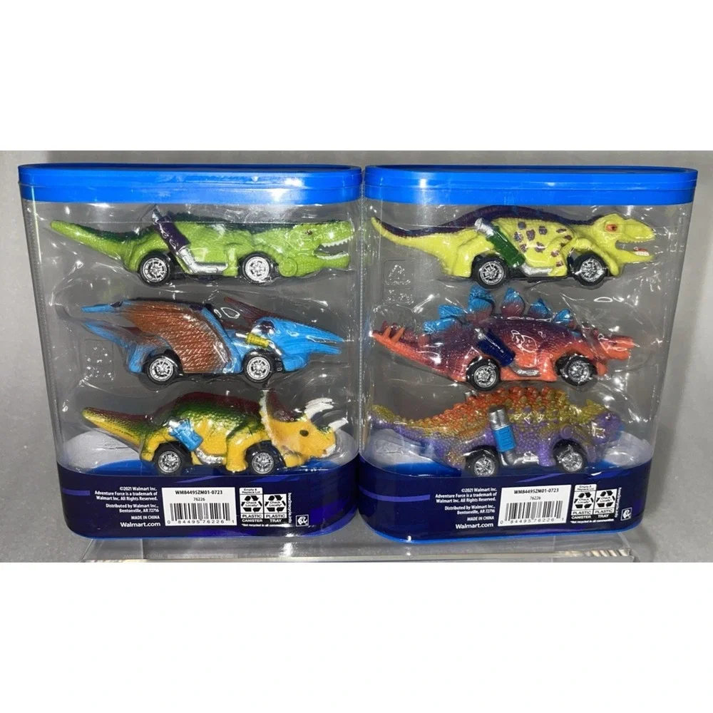 Adventure Force Pull Back Monster Shark Truck‎ & 6 Pack Dino Racers Vehicles NEW